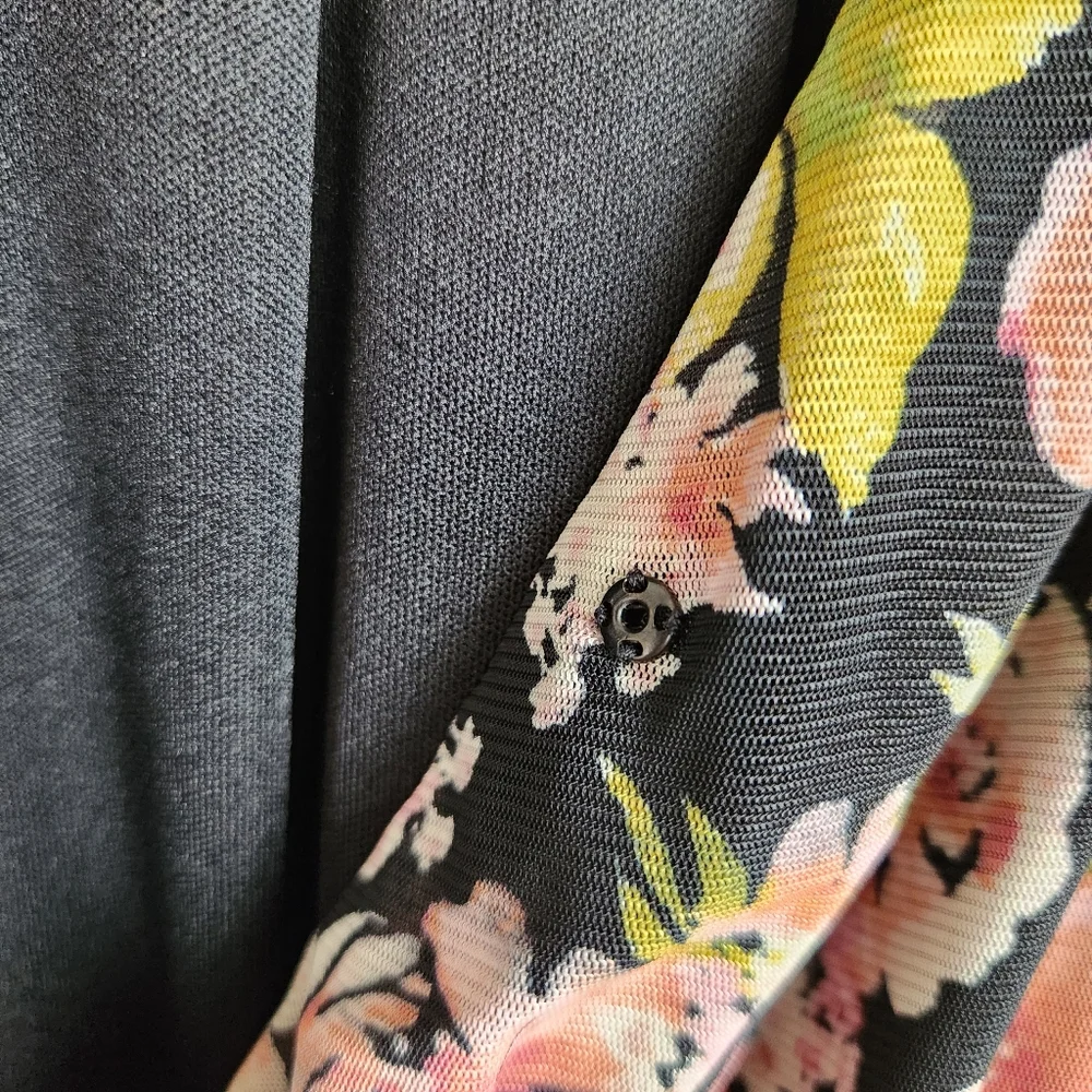 Sunday in Brooklyn Black Pink Floral V Neck Sleeveless Maxi Dress Sz XS - Picture 6 of 11